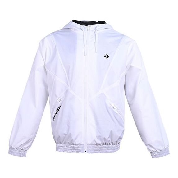 

Куртка hooded drawstring zipper pocket jacket white Converse, белый