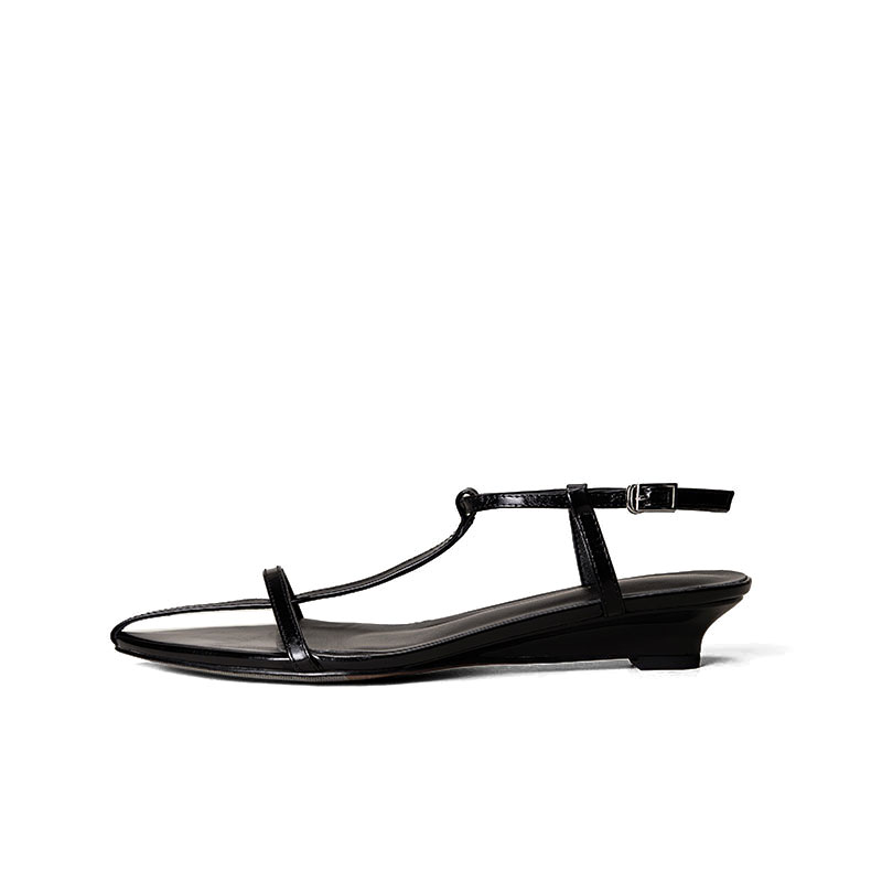 SHOEMAKER QUEEN Женские сандалии на одной застежке белые на танкетке, цвет White-Wedge Heel — фото 3