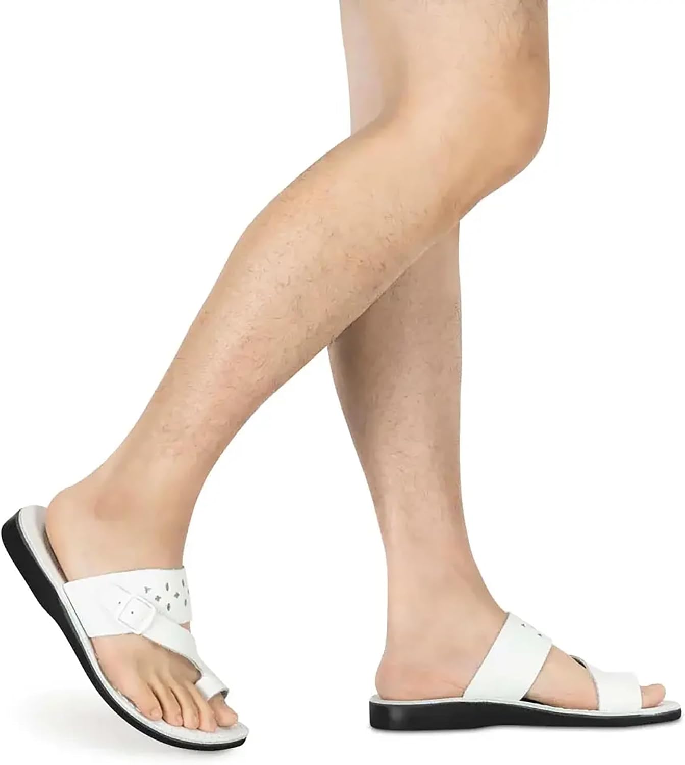 Эзра - Кожаные сандалии с вырезами - Мужские сандалии Jerusalem Sandals, белый — фото 4
