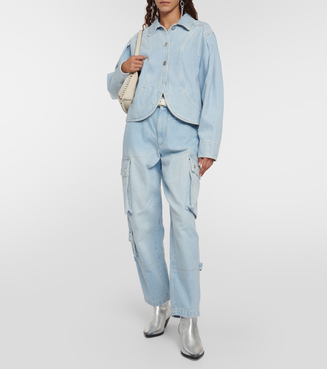 Ботильоны dewina из металлизированной кожи Isabel Marant, серебро — фото 2