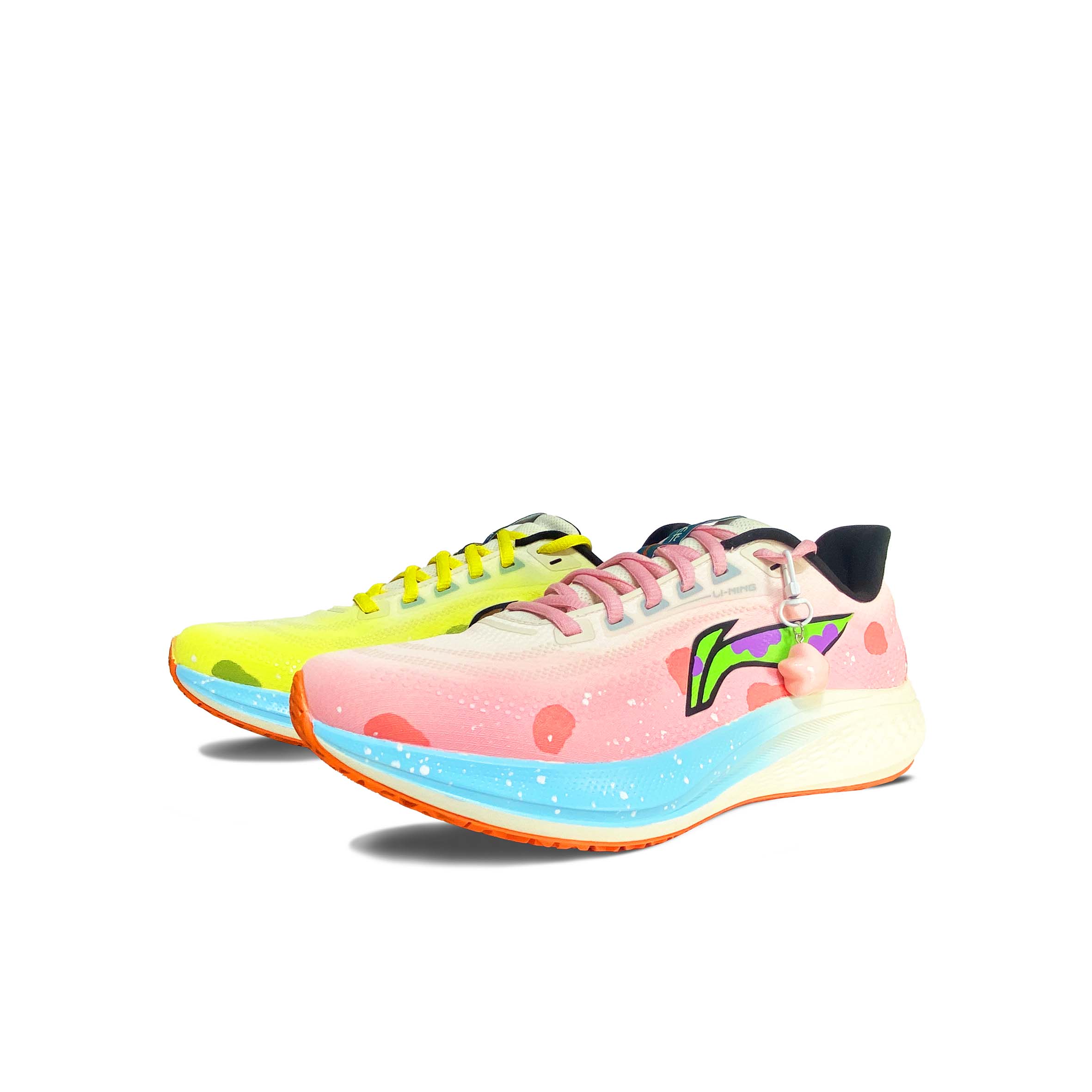 

LINING Кроссовки Red Hare 7 противоскользящие износостойкие низкие повседневные мужские розовые желтые Mismatched