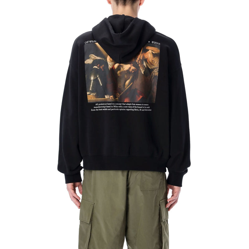 Худи Men's Off-White Cotton Hooded Sports Black — фото 2