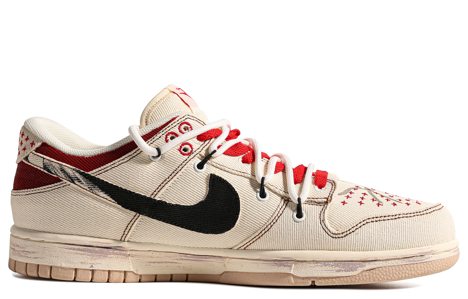 

Кроссовки Nike Dunk Skateboarding Shoes Women's Low-top Red/white, цвет Off White