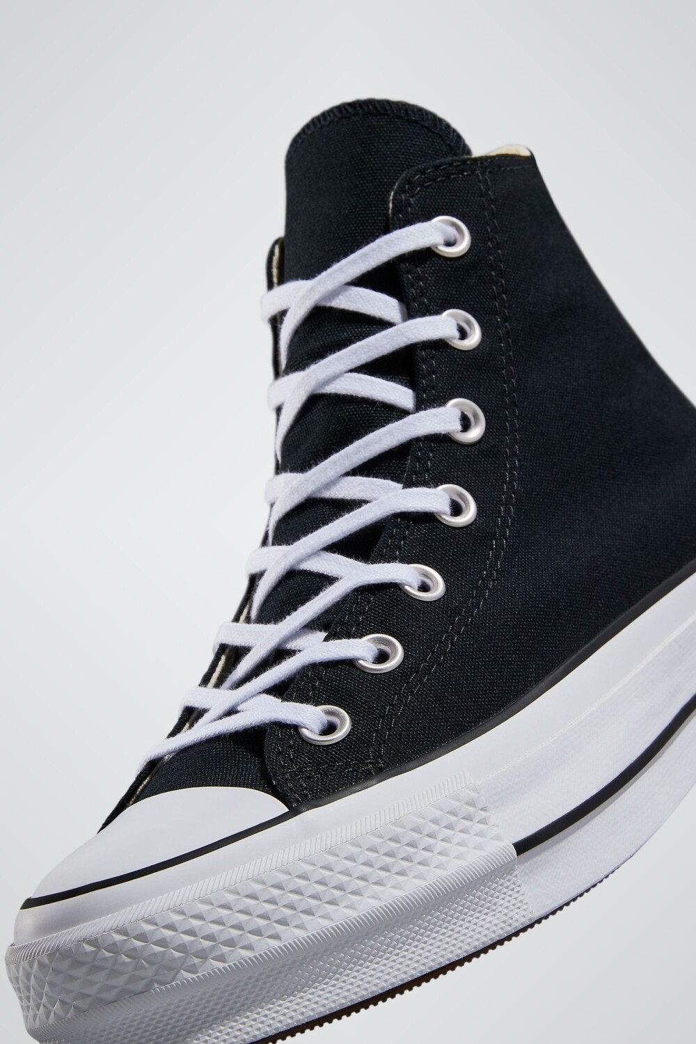 Светло-розовые спортивные кроссовки с высоким верхом на платформе Converse, черный — фото 3