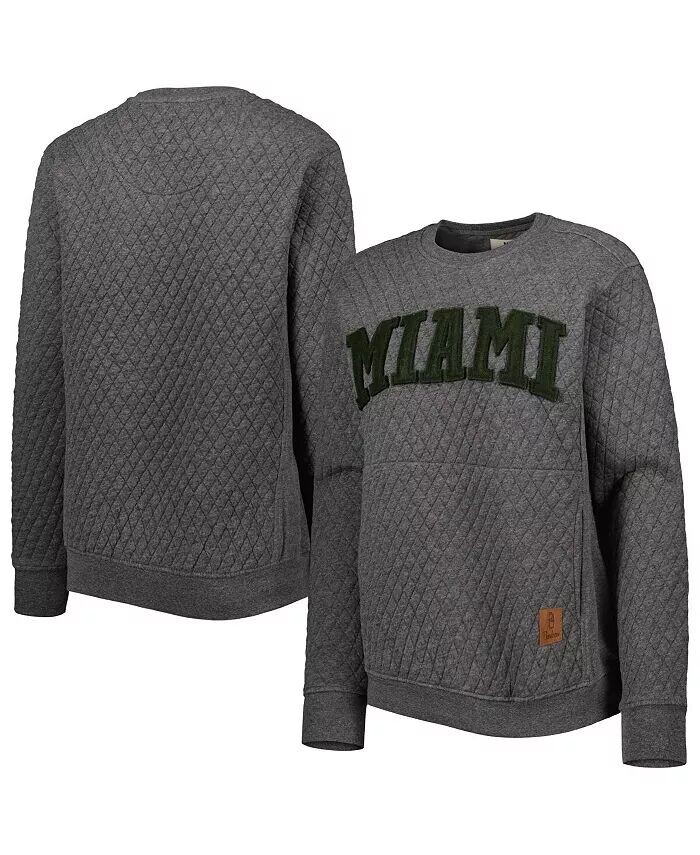 

Женский стеганый пуловер с принтом Heather Charcoal Miami Hurricanes Moose Pressbox
