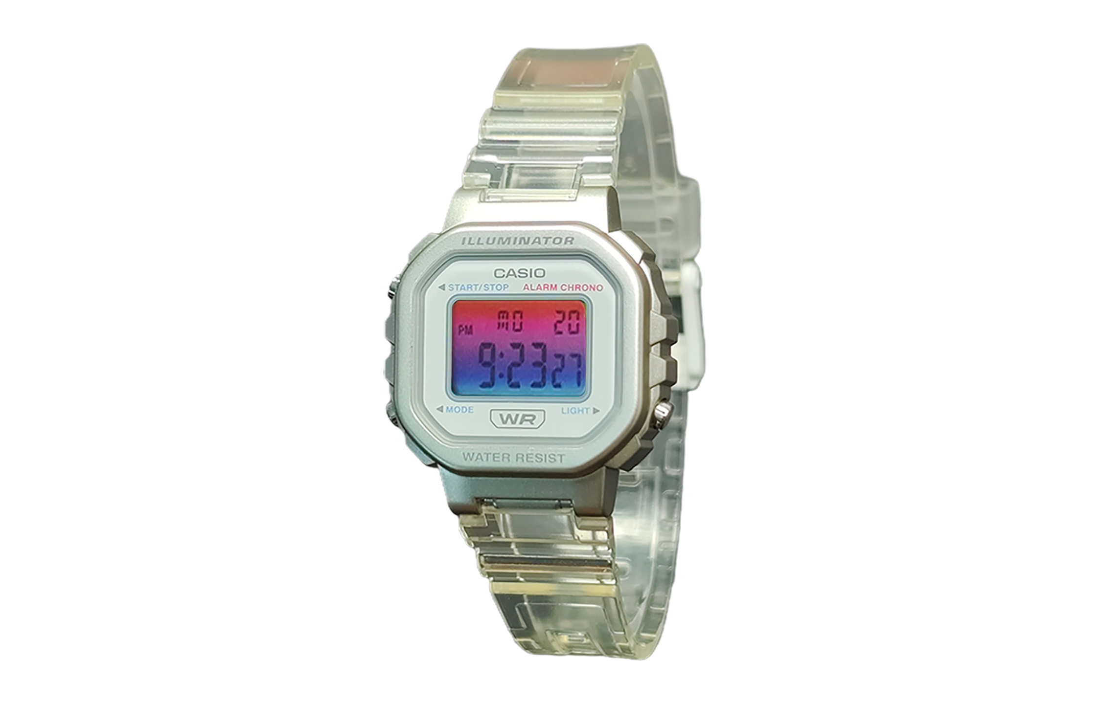 

CASIO Часы Retrofit Series Quartz Movement Resin Strap Watch Women's Watch White Dial, White Dial with Red and Blue Gradient Bezel