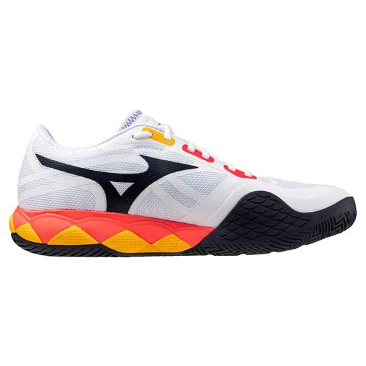 Теннисные кроссовки «Wave Enforce Tour 2 AC» от Mizuno, White X Coral X Citrus — фото 3