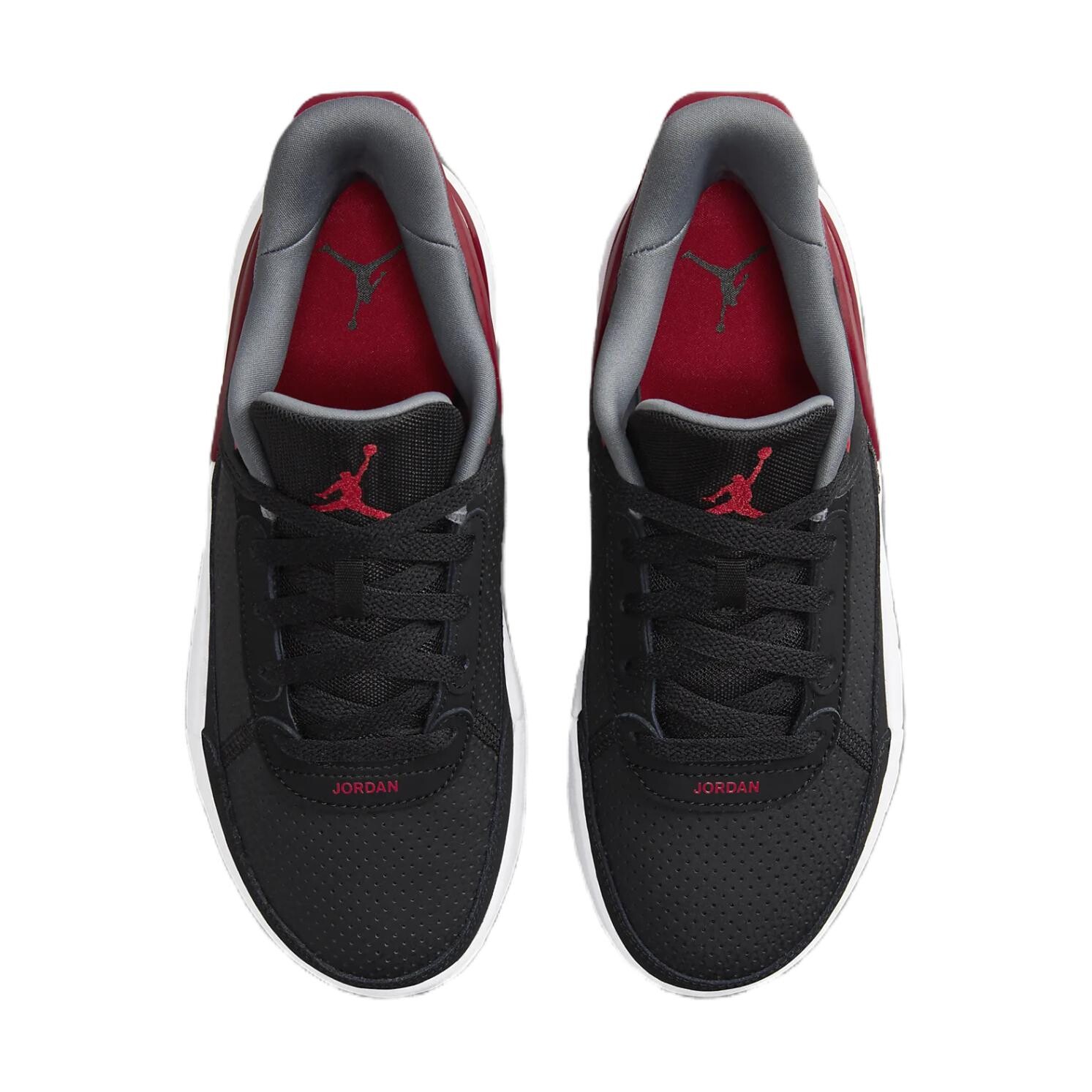 Детские баскетбольные кроссовки GS Low-top черные, серые, белые, красные Jordan, черный/серый/белый/красный — фото 4