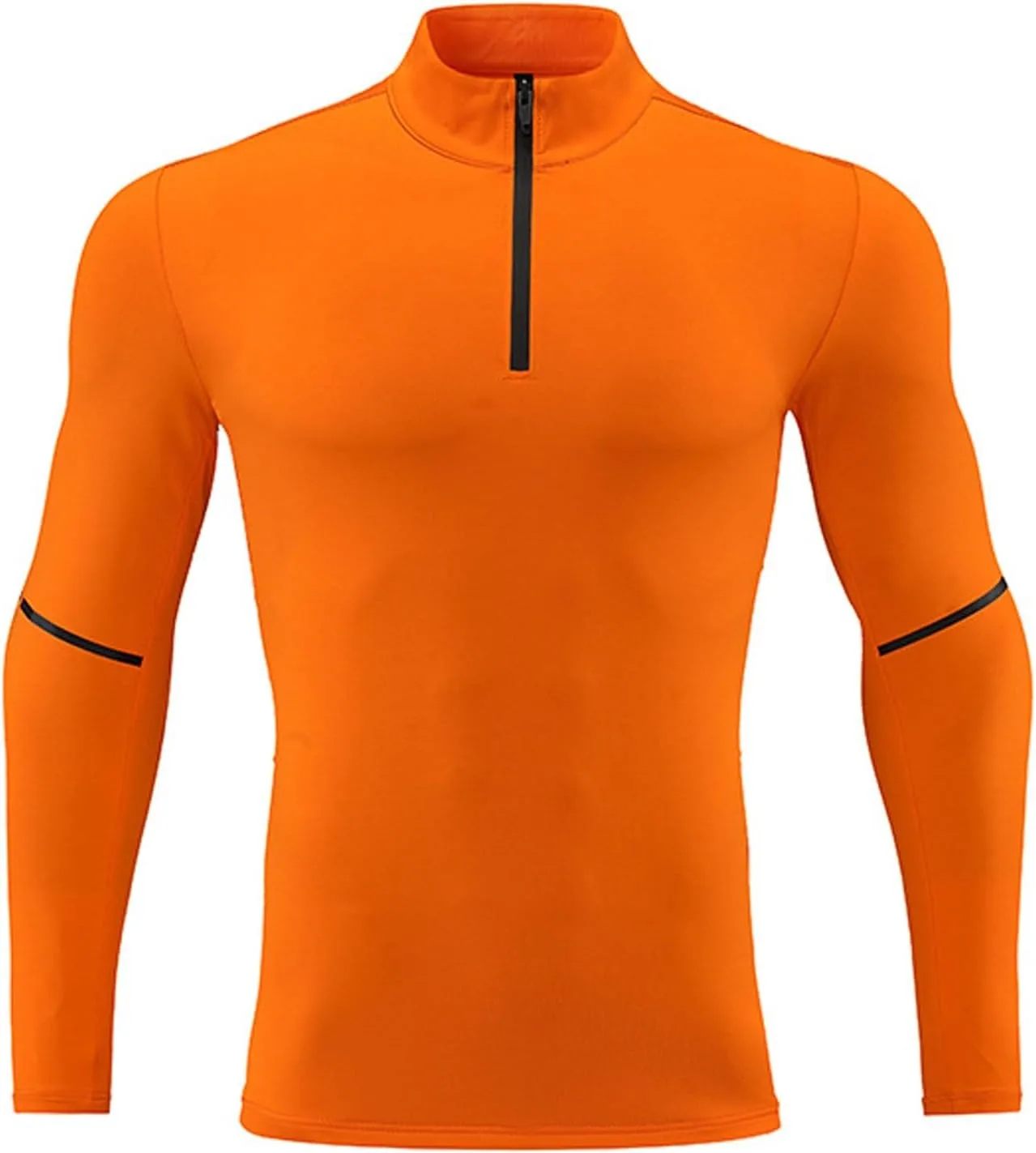 

Ctreela мужская футболка с длинным рукавом Slim Fit Performance, с молнией на четверть и воротником-стойкой