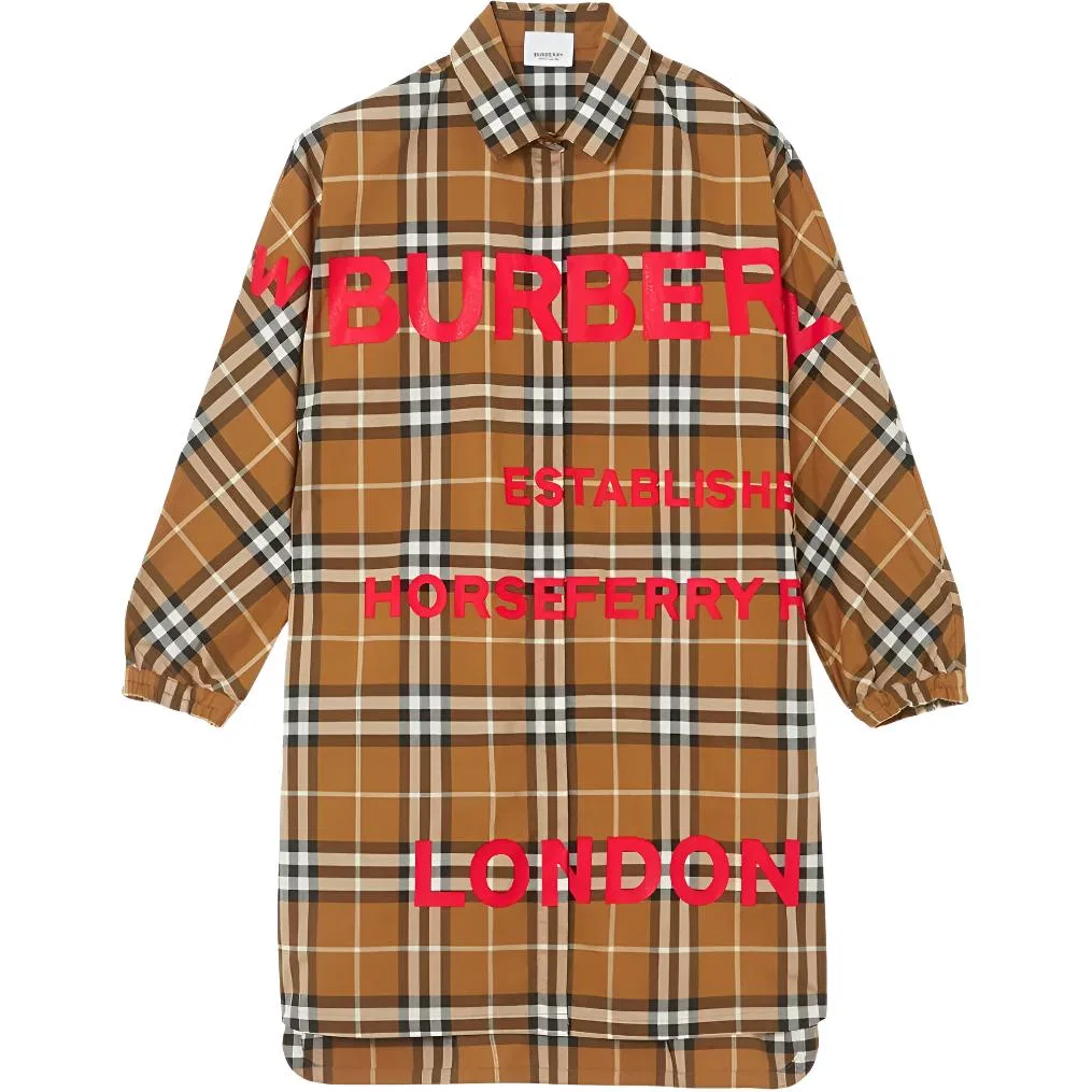Платье детское с отложным воротником, средней длины Burberry, Brown