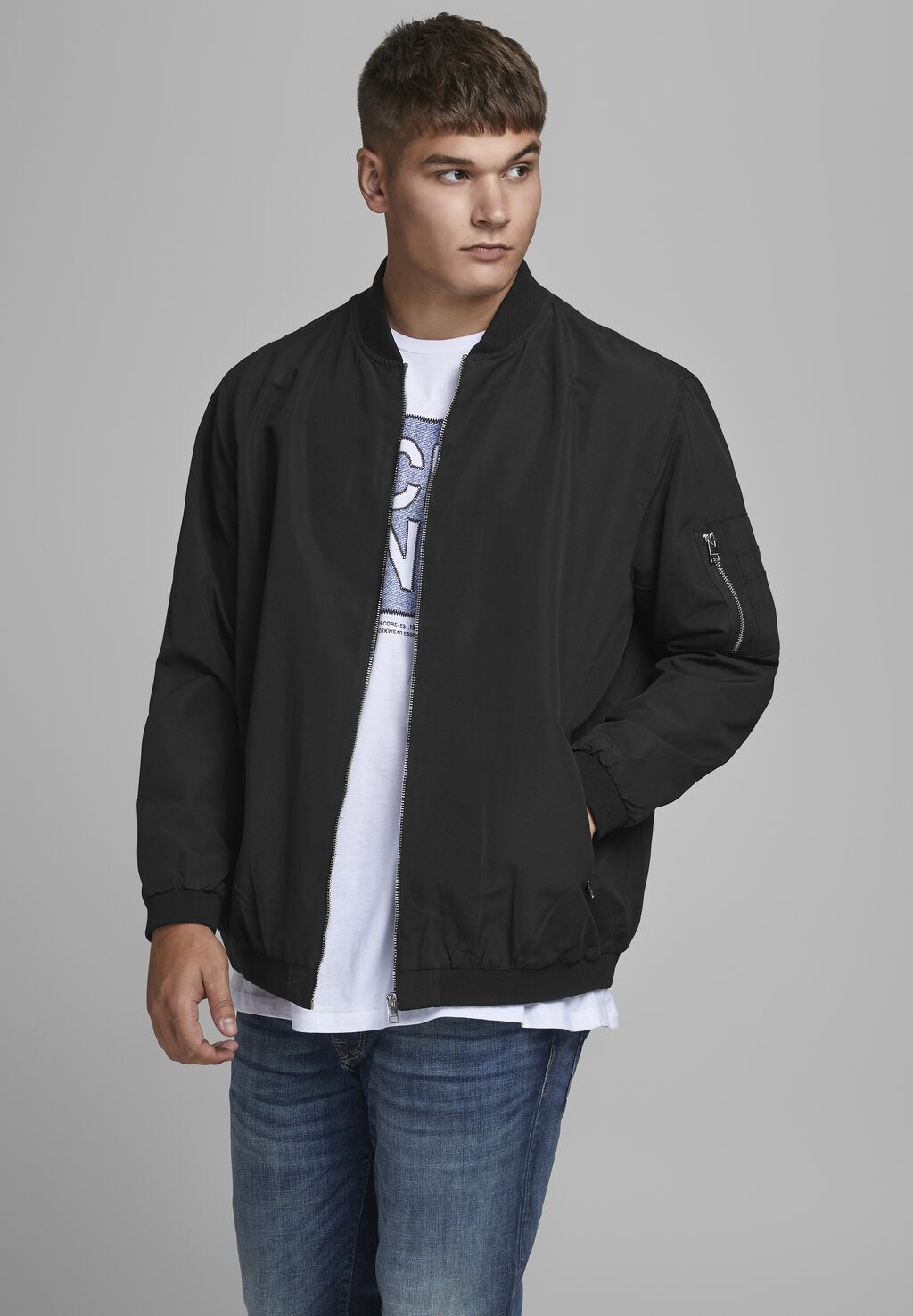 

Куртка-бомбер JJERUSH Jack & Jones, черный