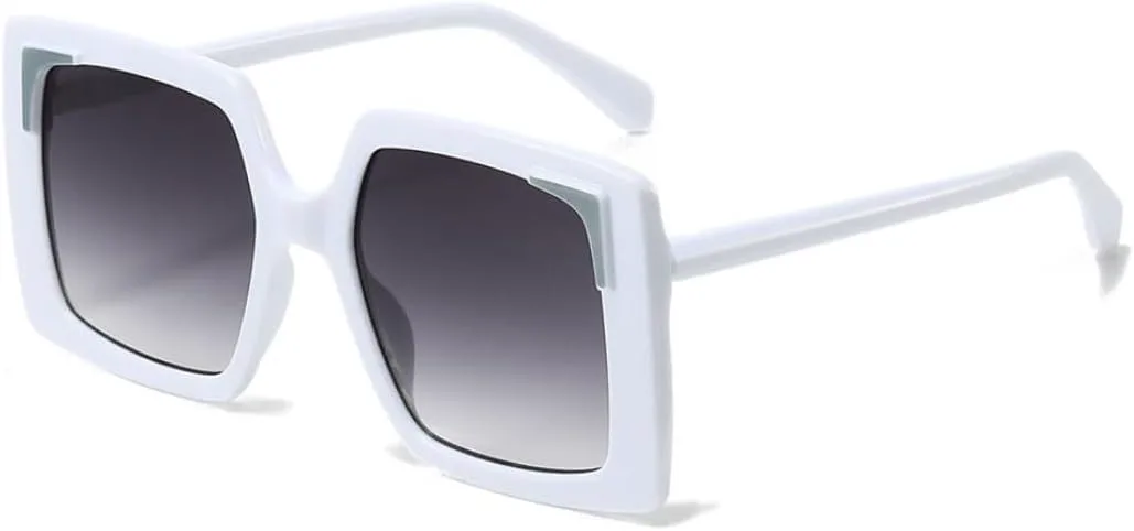 

Модные солнцезащитные очки в крупной оправе с защитой от УФ-излучения, очки для вождения, модные женские очки для путешествий, мужские очки TKKTLLT, White Gray