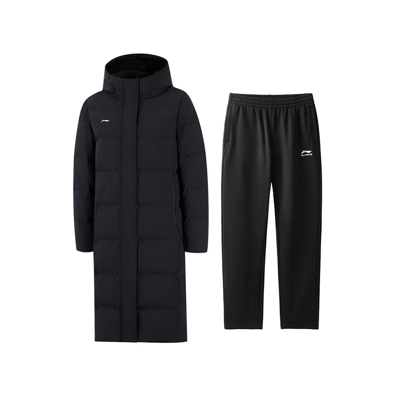 

Li Ning Casual Suits Женский худи утепленный с флисовой подкладкой Li-Ning, черный top+черный pants