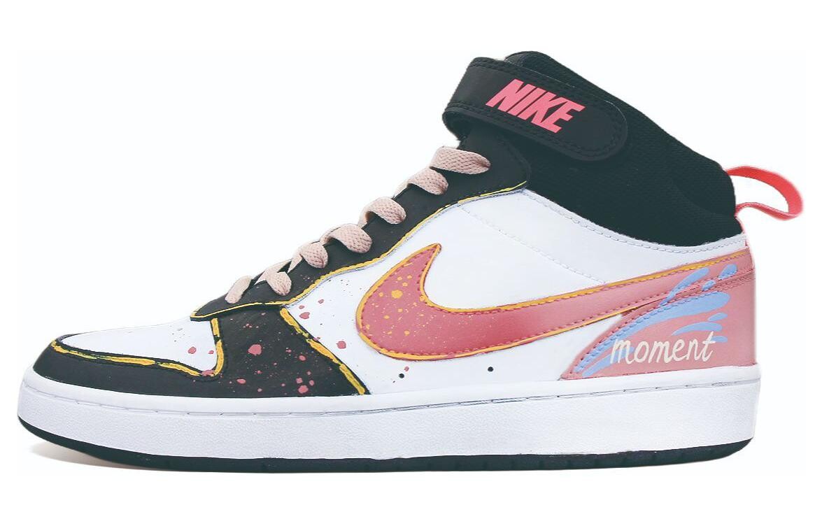 

Кроссовки Nike Court Borough Skateboarding Shoes Women's Mid-top Black/pink/white, черный