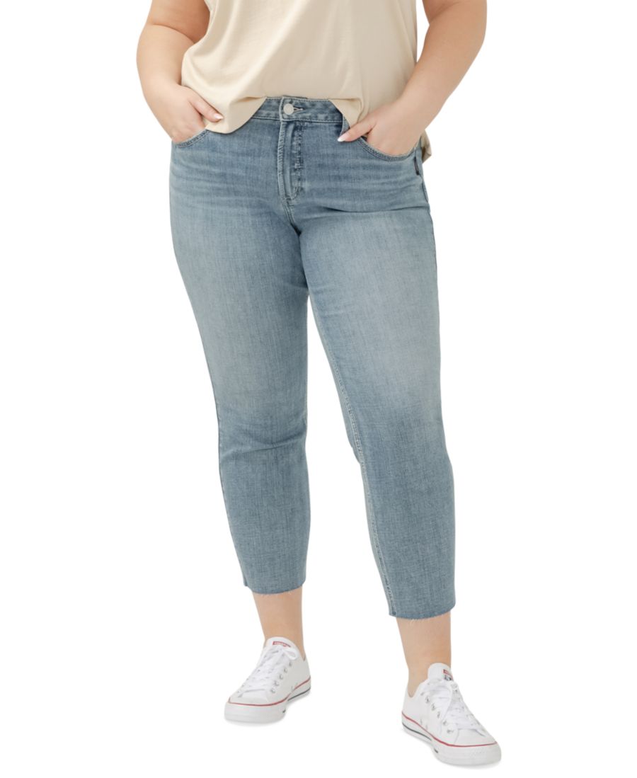 

Укороченные джинсы прямого кроя Suki больших размеров Silver Jeans Co, Indigo