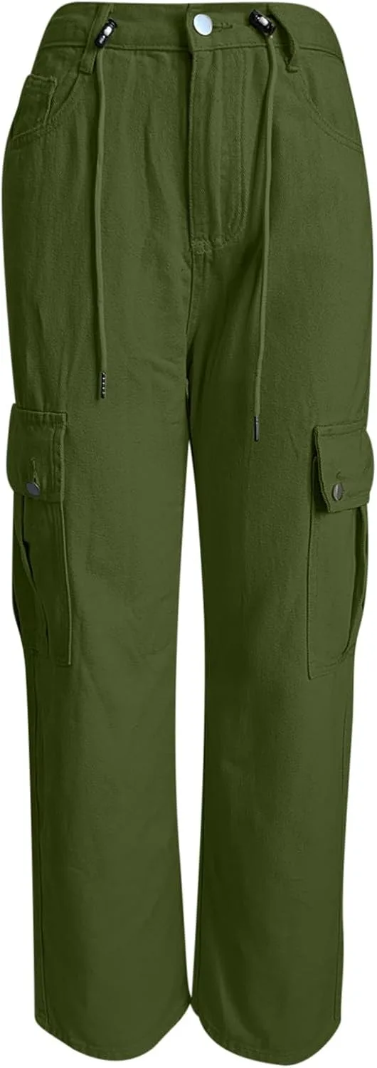 Женские карго джинсы low rise с drawstring и bootcut — фото 4