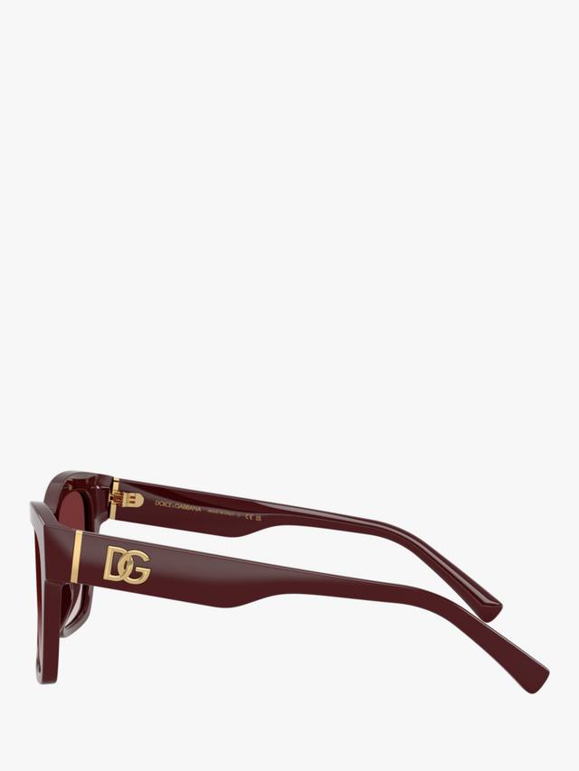 DG4512 женские квадратные солнцезащитные очки Dolce & Gabbana, Bordeaux/Red Gradient — фото 3