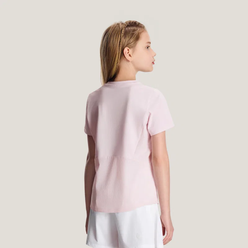 Детская футболка с круглым вырезом DESCENTE, LP-Light Pink — фото 3