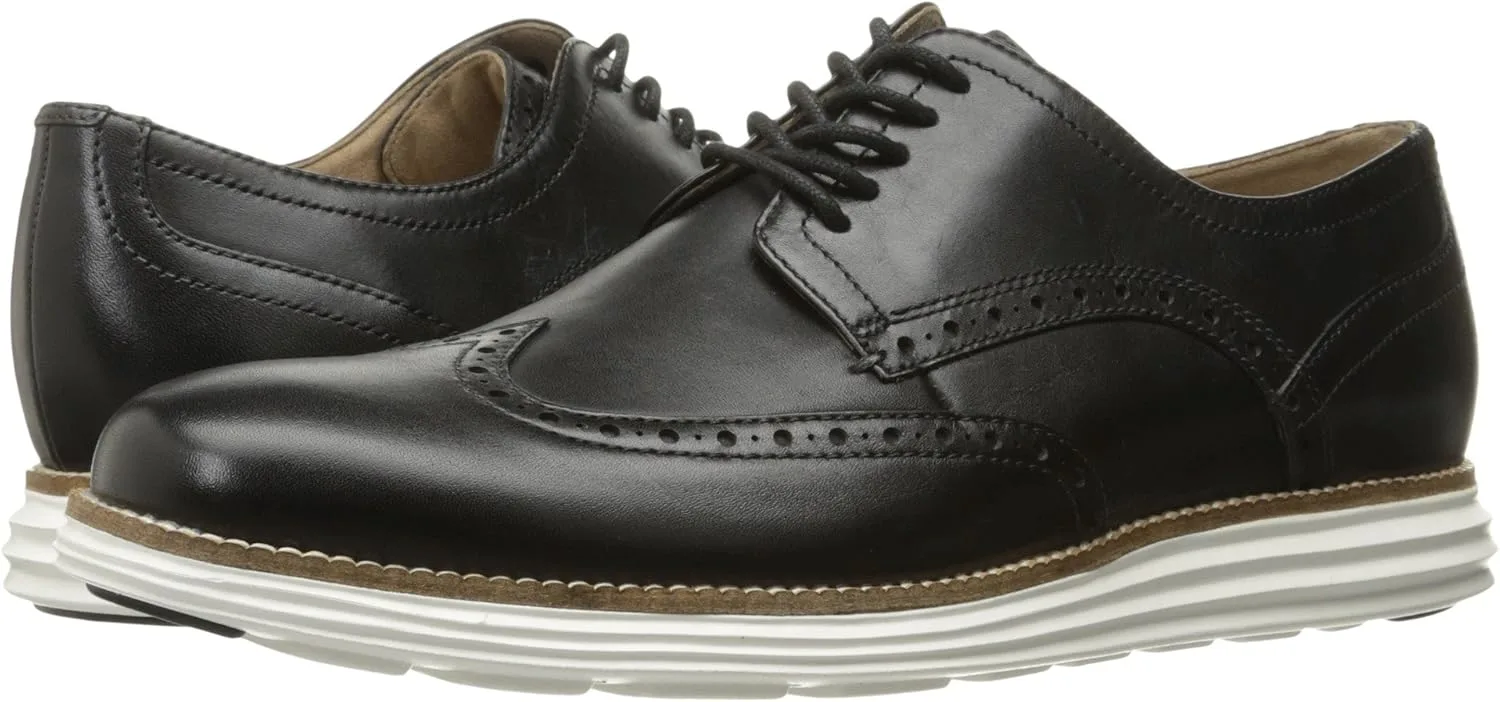 Мужские оксфорды Cole Haan Grand Tour Wingtip, белый/черный — фото 2