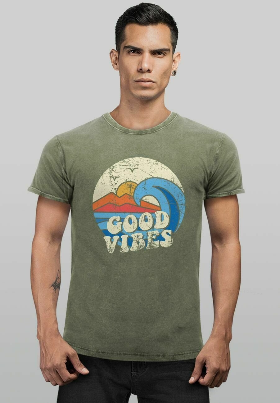 

Принт футболки Welle Hippie Slogan Statement Neverless, оливковый