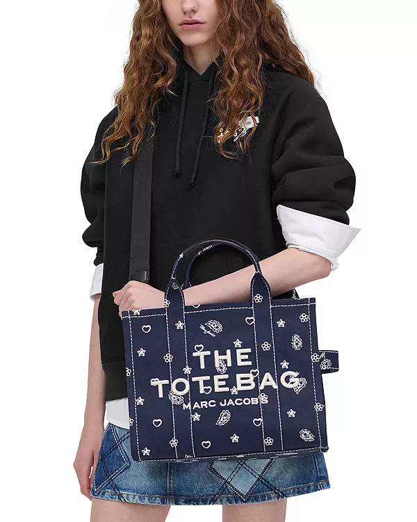 Средняя холщовая сумка-тоут в виде банданы Marc Jacobs, синий — фото 2