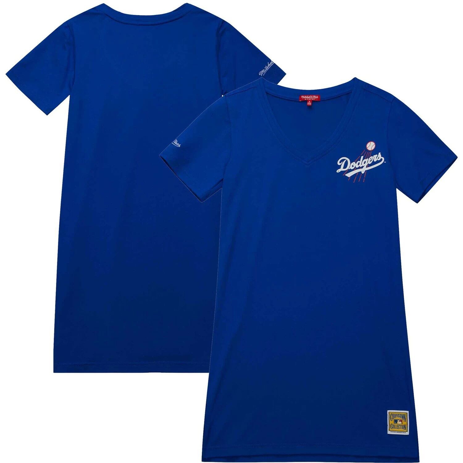 

Женское платье с v-образным вырезом Mitchell & Ness Royal Los Angeles Dodgers Cooperstown Collection
