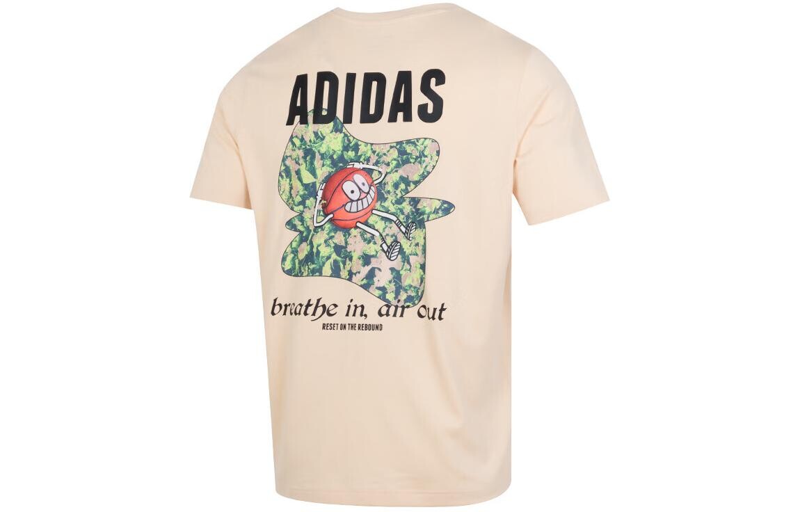 Футболка мужская цвета корицы и розового Adidas, цвет Cinnamon Pink — фото 2