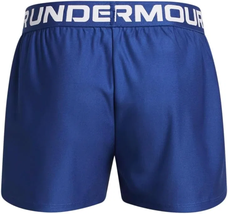 Шорты Under Armour Girls Play Up Solid Shorts, (432) Tech Blue//White — фото 2