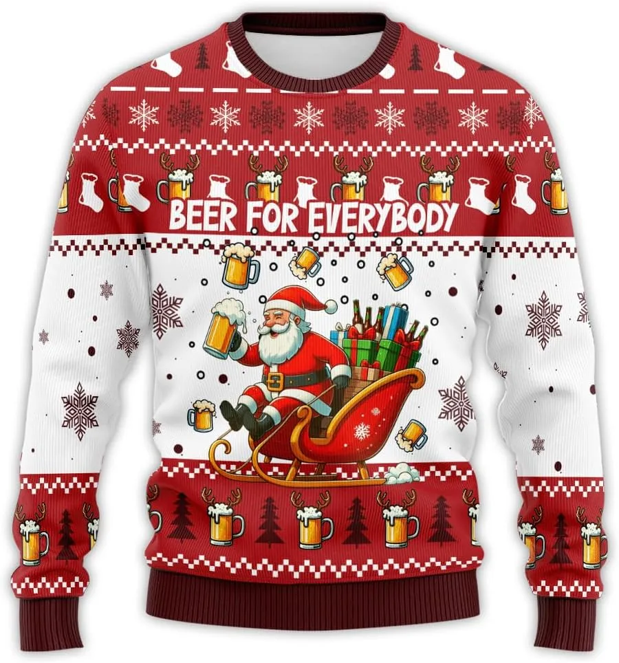 

Свитер Ugly Christmas Beer для мужчин и женщин, праздничный свитер Beermas PA11 HANZSPROUT