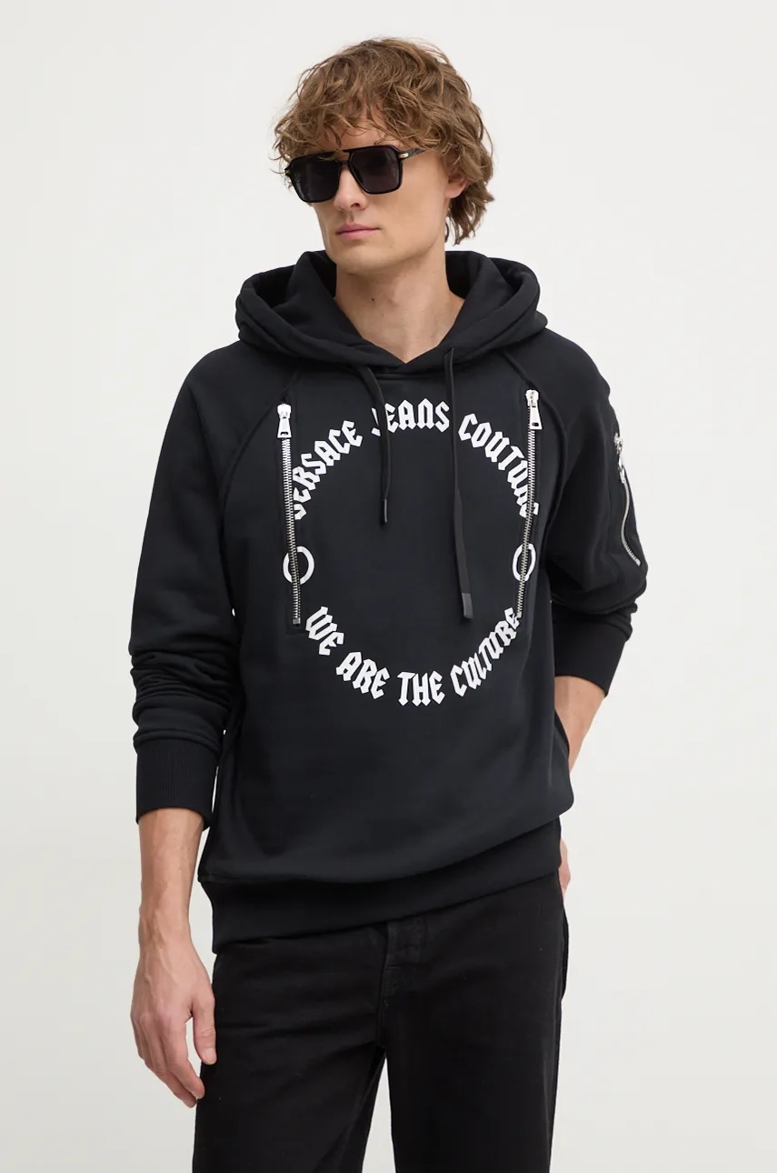 

Хлопковая толстовка Versace Jeans Couture, черный