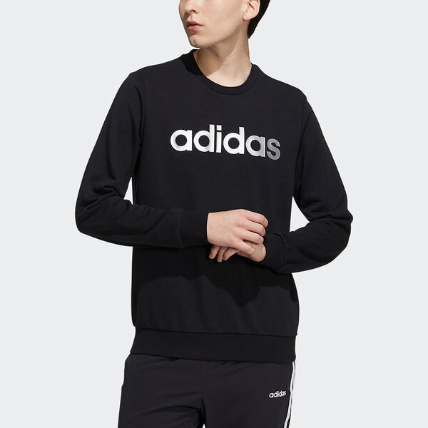 Толстовка Men's adidas neo Ce Logo Swt Casual Breathable Alphabet Printing Sports Black, черный — фото 2