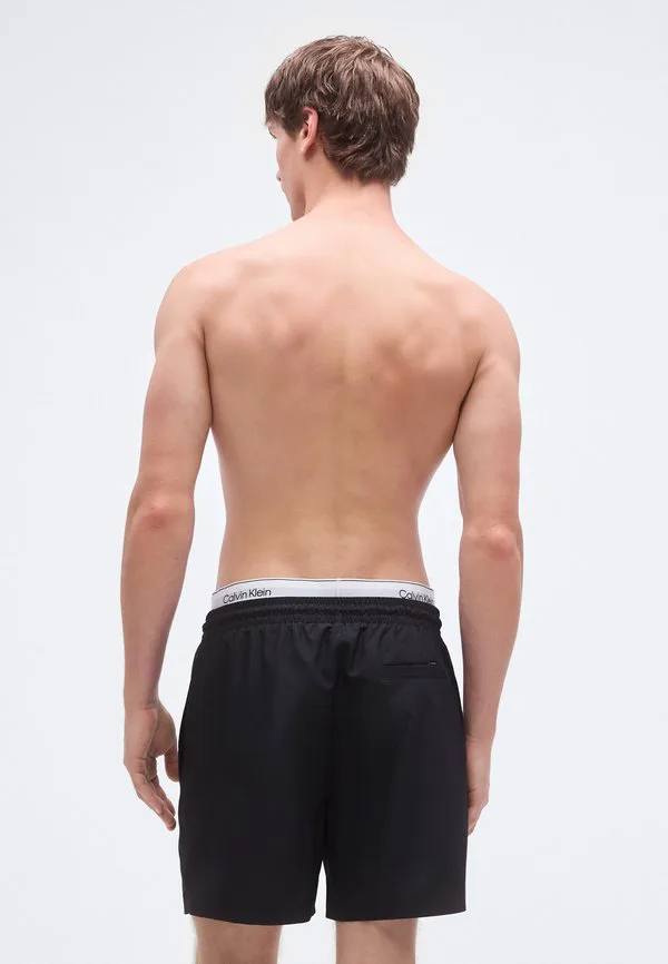 Плавки средней длины на шнуровке. Calvin Klein Swimwear, Black — фото 3
