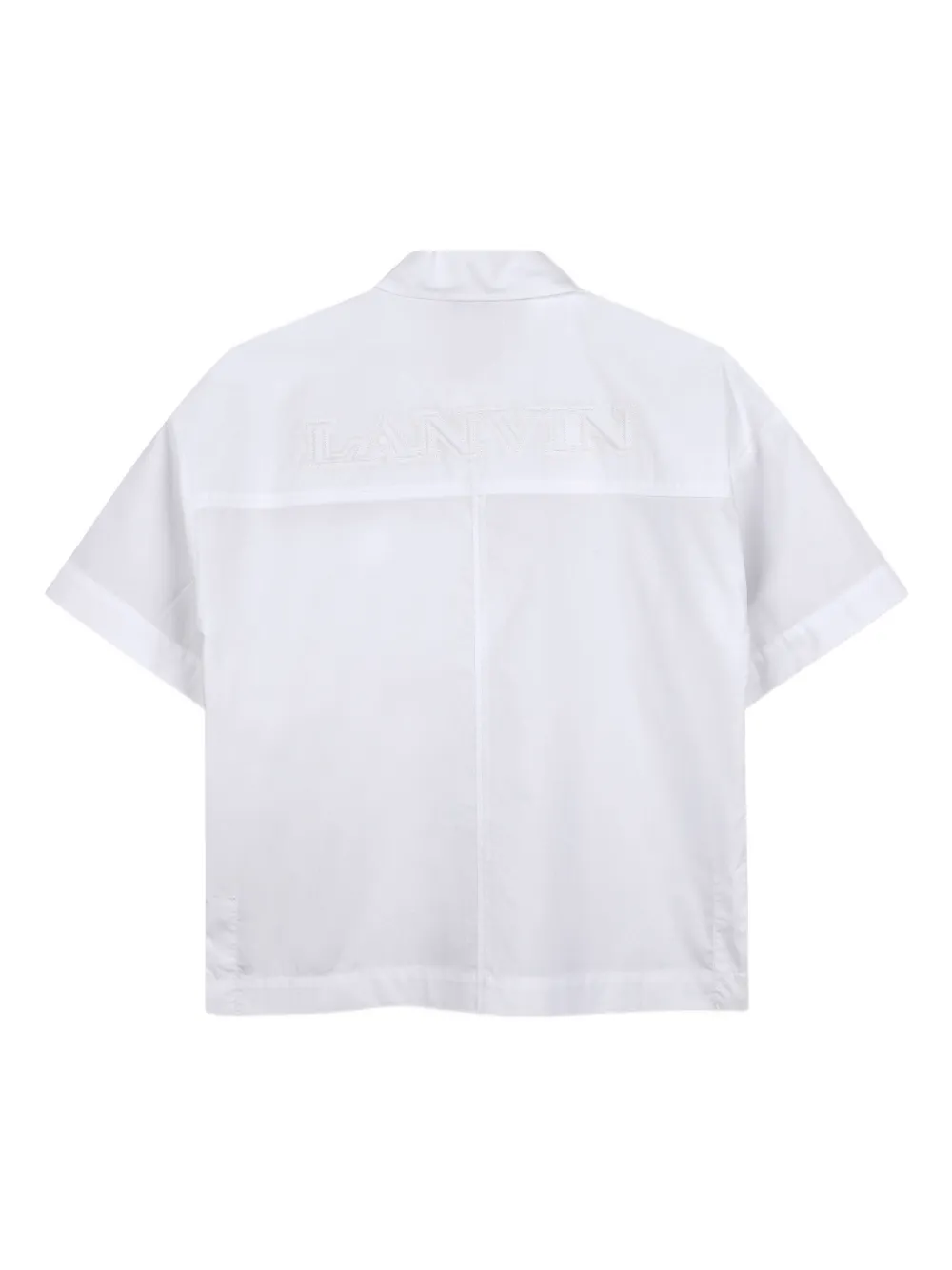 Рубашка с короткими рукавами и карманом Lanvin Enfant, белый — фото 2