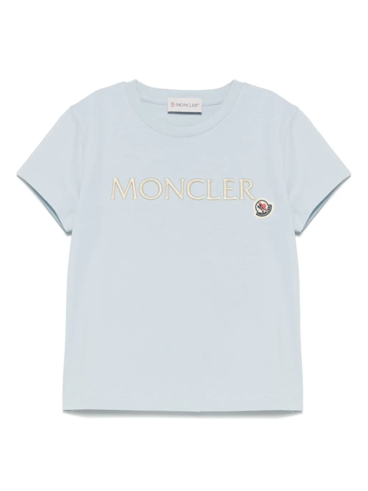 

Футболка с вышитым логотипом Moncler Enfant, синий