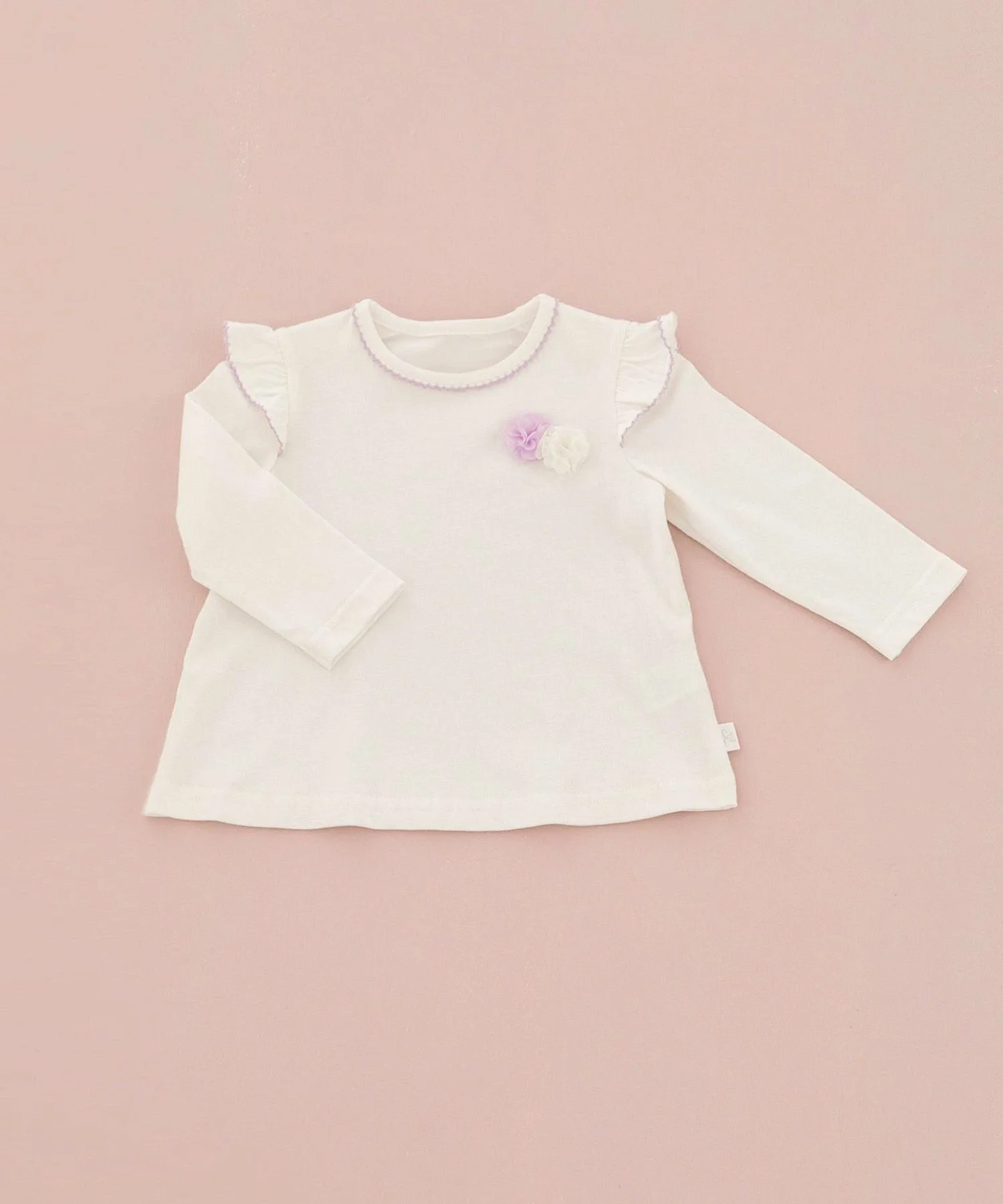 Детская футболка с цветочным принтом 80~100 см Suite Kids, цвет Off-White [002] — фото 2