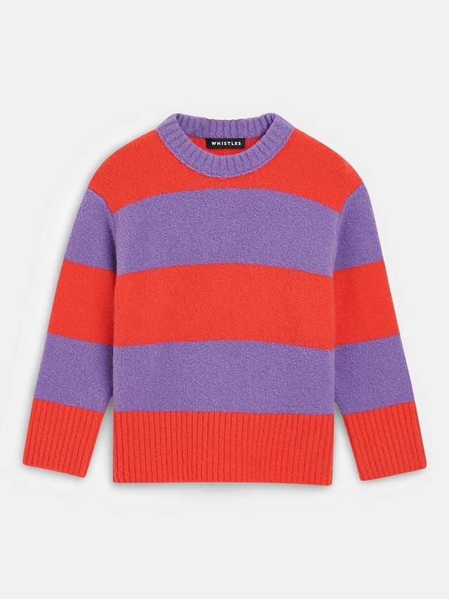 

Детский полосатый джемпер из шерсти с добавлением других волокон Whistles, Multi