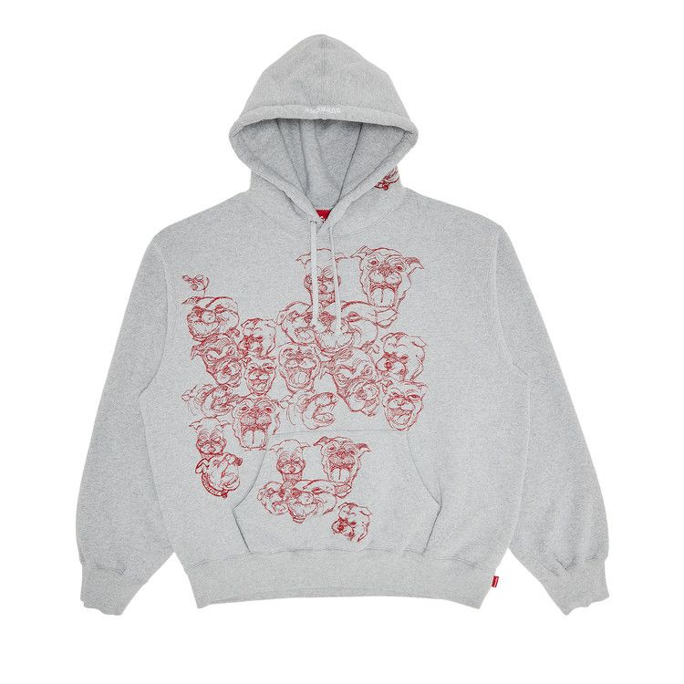 

Толстовка Supreme Pitbulls Embroidered Hooded Sweatshirt, Heather Grey