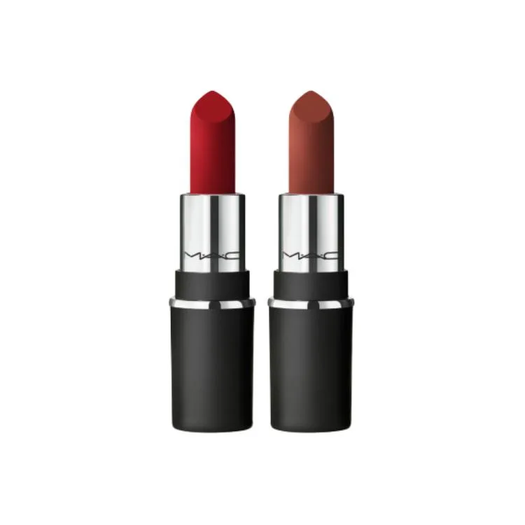 MAC Мини-помада матовая, легко растушевывается, 1,7 г, #691 RUBY WOO Large Gemstone+#669 WARM TEDDY Large Teddy