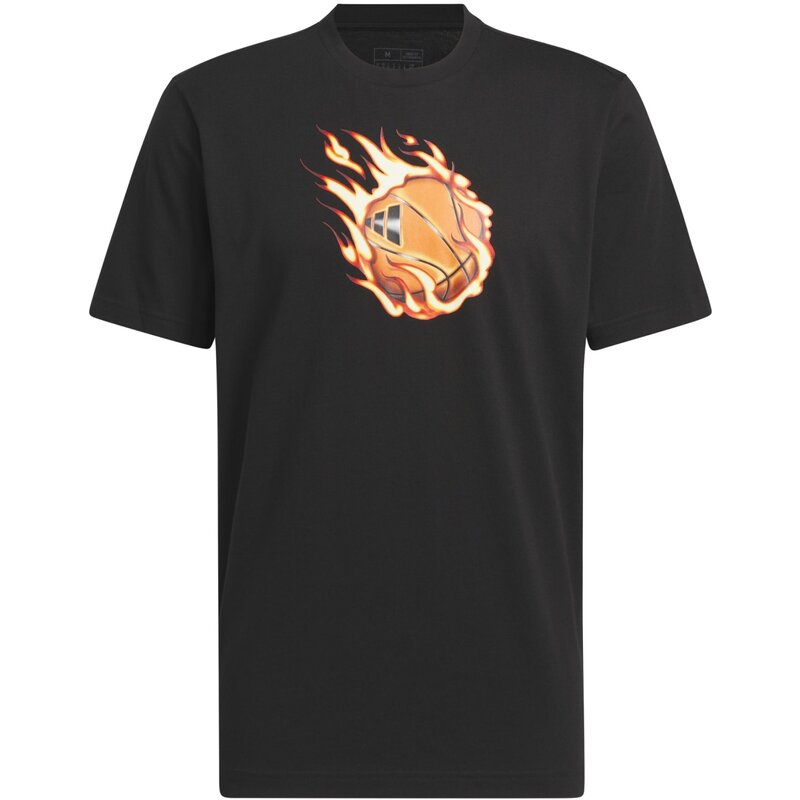 

Футболка в огне, баскетбольная графика Adidas, черный