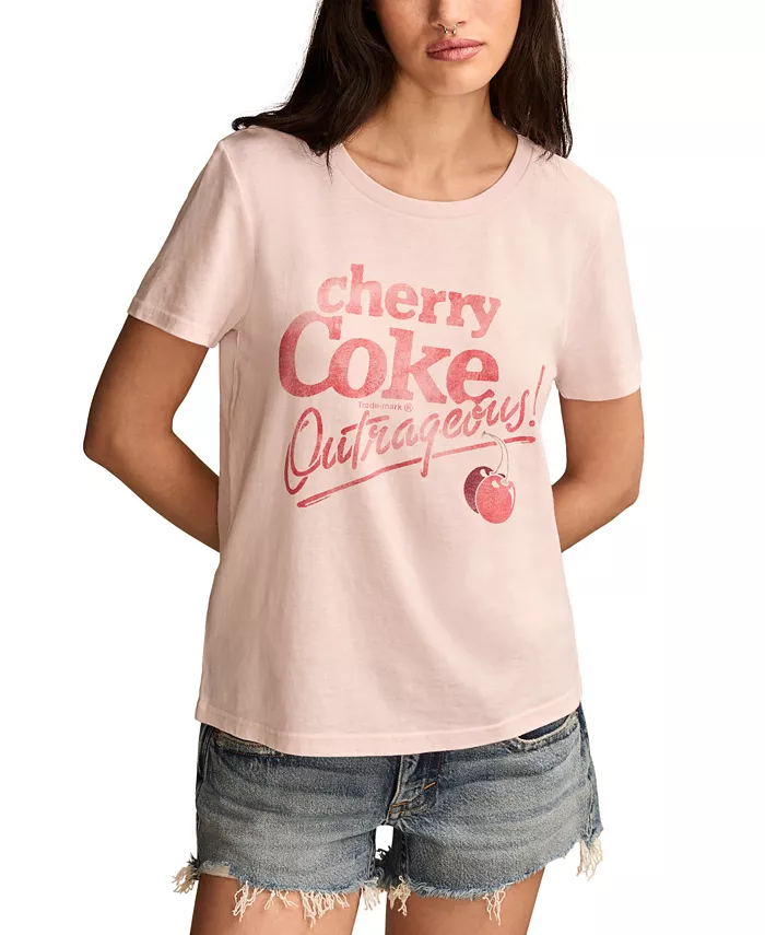 

Женская футболка Cherry Coke Classic с круглым вырезом Lucky Brand, розовый