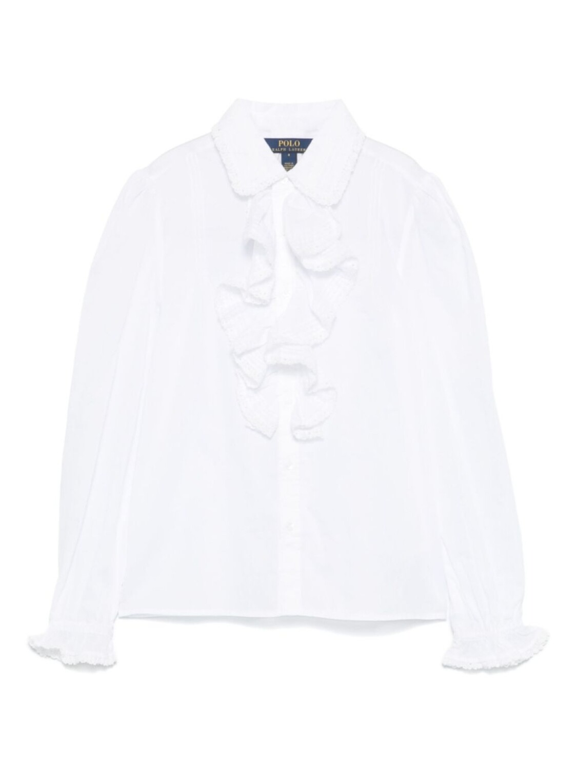 

Рубашка из хлопка с оборками POLO RALPH LAUREN KIDS, белый