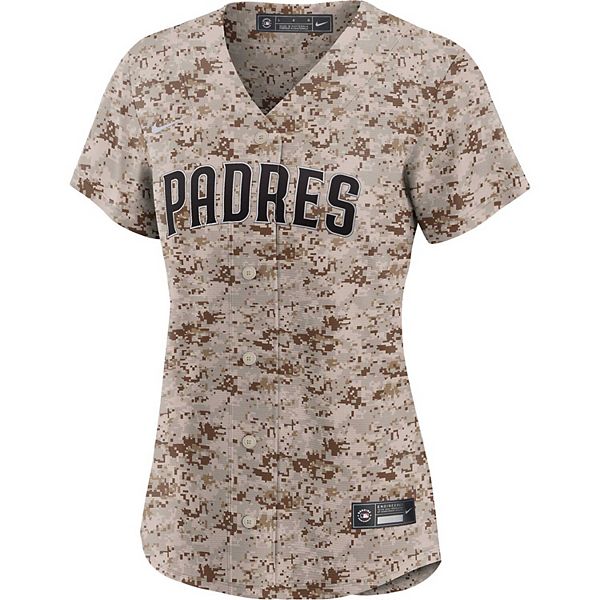 Женская реплика игровой футболки Manny Machado Camo San Diego Padres USMC Alternate Nike — фото 3