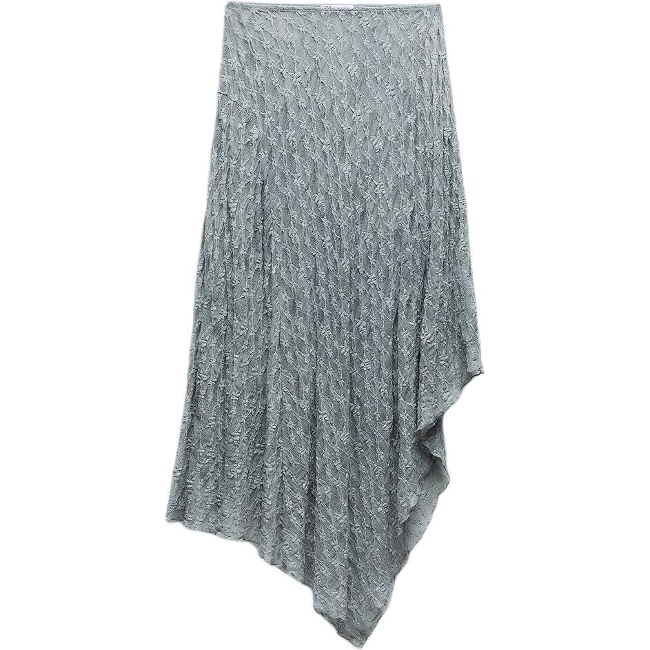 

Повседневная длинная юбка женская синяя / серая Zara