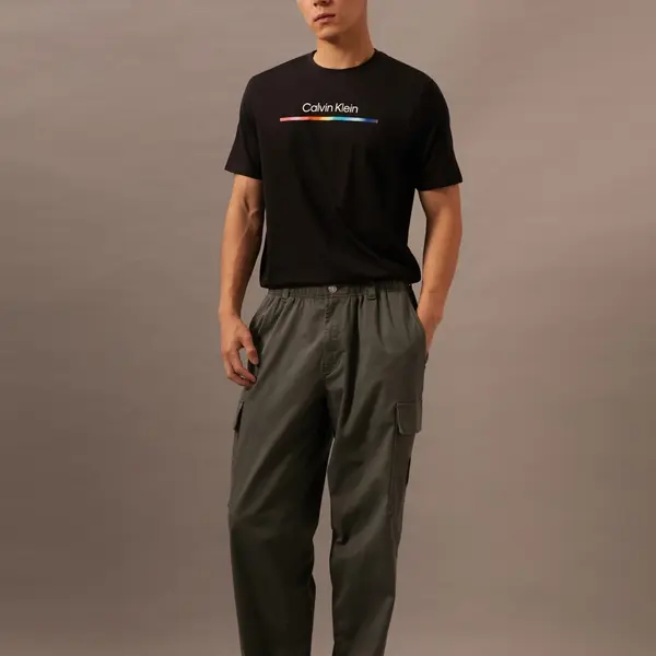 Футболка Rainbow Series для мужчин, космический черный цвет Calvin Klein, черный — фото 2