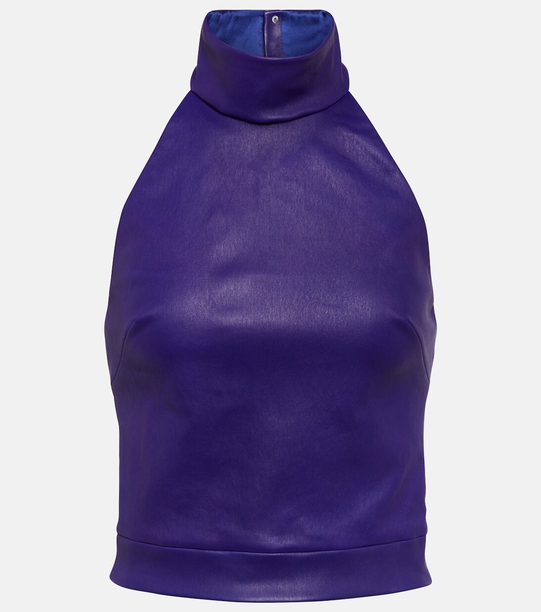 

Кожаный топ Vicky с вырезом халтер STOULS, черный