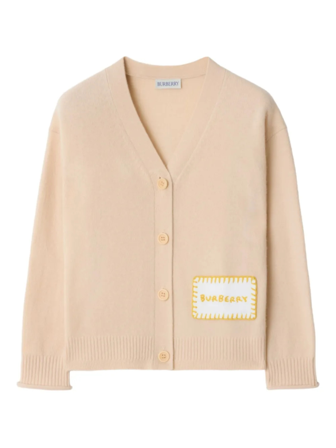 

Кардиган с нашивкой-логотипом Burberry Kids, нейтральный