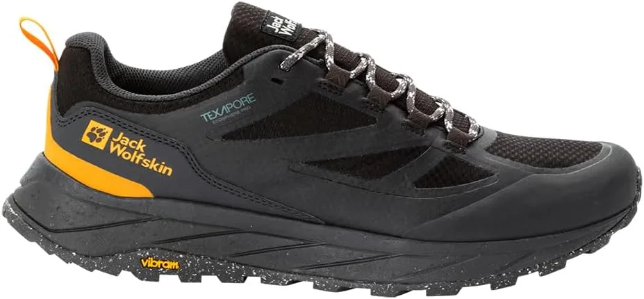 Мужские низкие прогулочные кроссовки Jack Wolfskin Terraventure Texapore, черный