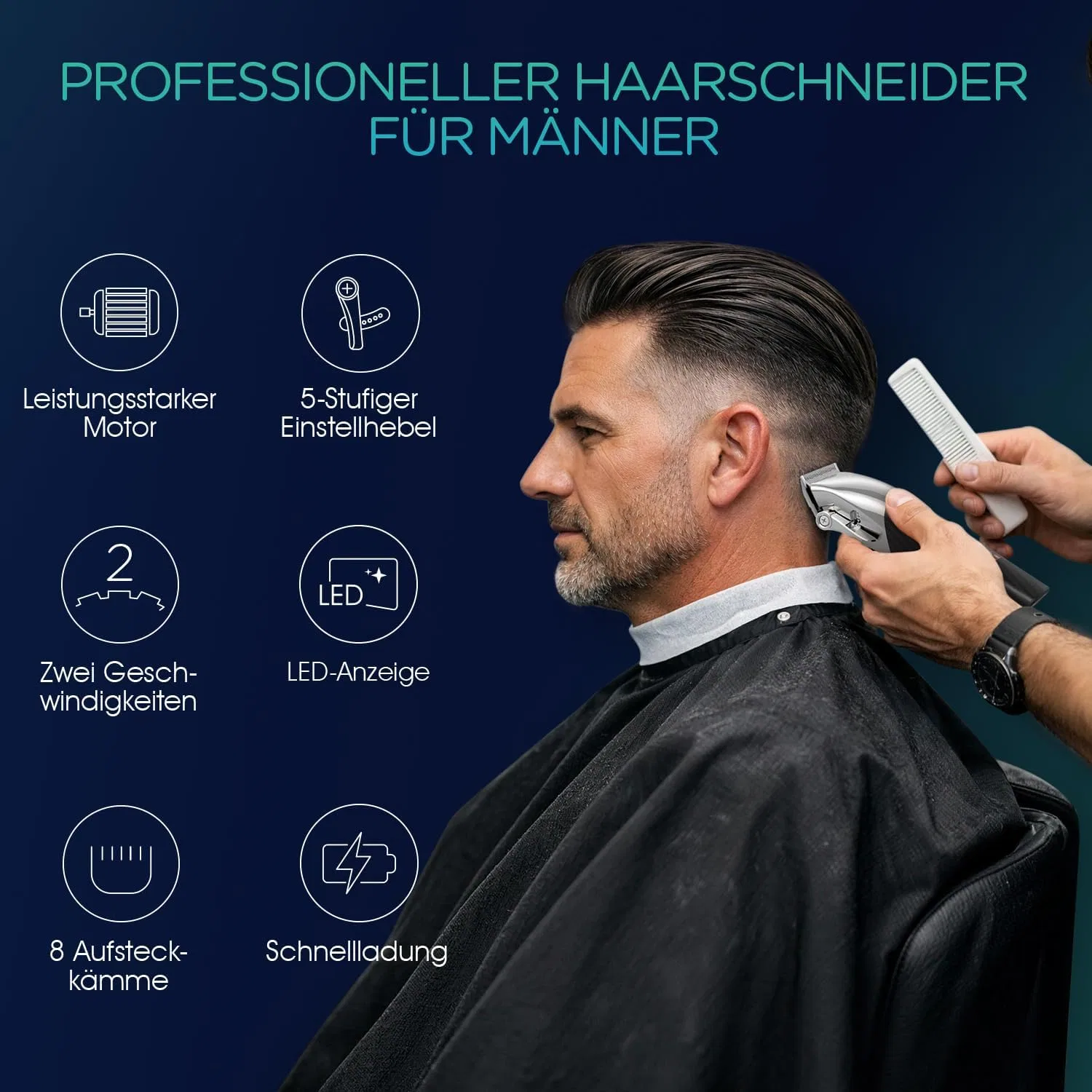 Беспроводной триммер для волос и бороды HT110 от VOYOR Professional Voyor, Black — фото 2