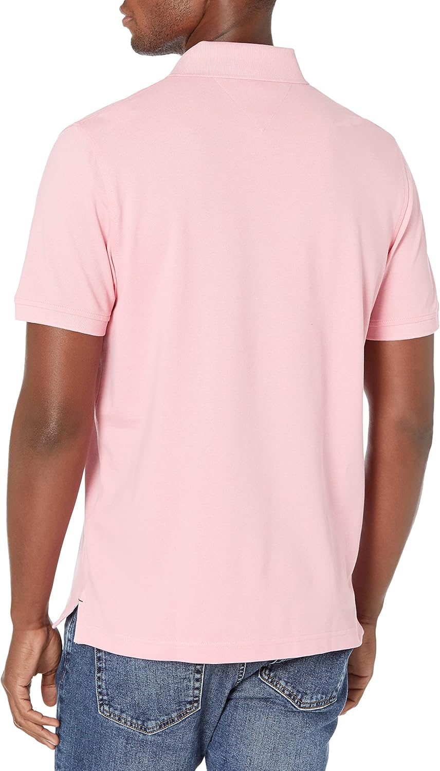 Мужской воротник-поло Tommy Hilfiger S/S, размер M, эластичный, размер Sf, Pleasant Pink — фото 2