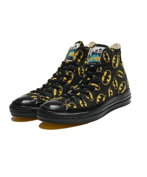 Унисекс высокие кроссовки CONVERSE ALL STAR AGED HI с принтом DC чёрные